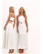 Lily Belle | Vestido Viscose Anarruga Off White