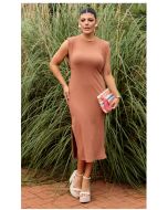 Dumene | Vestido Canelado Soho Marrom