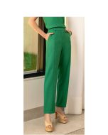 Imperio By Titanium | Calça Slim de Linho Verde Amazon
