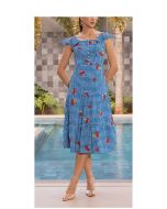 Imperio By Titanium | Vestido Estampado com Faixa e Decote Quadrado