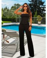 Maria Dondoca | Conjunto Top Babado Moletinho Preto