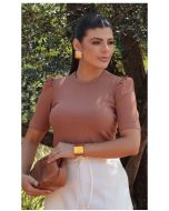 Dumene | Blusa Canelada Soho Marrom