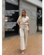 Julia Rodrigues | Calça Wide Leg Linho 