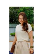 Imperio By Titanium | T-shirt de Malha Canelada Bege