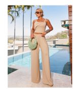 Maria Dondoca | Conjunto Pantalona Viena Moletinho Bege