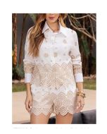 Imperio By Titanium | Conjunto com Tecido de Algodão Bordado Bege