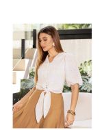 Imperio By Titanium | Blusa com Tecido Bordado e Amarração