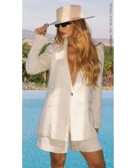 Cora Canela | Blazer Linho Premium Off White