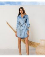 Madri Belle | Chemise Luna com Estampa Azul