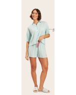 Recco | Conjunto Aberto Curto de viscose Plana Verde Menta