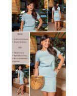 Dumene | Blusa Linho com Elastano Azul