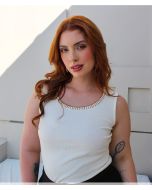 Madri Belle | Regata Isa em Malha Off White