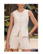 Imperio By Titanium | Conjunto de Alfaiataria com Elastano Bege