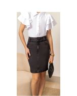 Imperio By Titanium | Saia Tradicional Jeans Preta