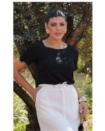 Dumene | Blusa com Manga Mantngale Twill Preto