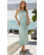 Cora Canela | Vestido Sarja Tencel Verde Menta