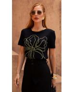 Cora Canela | T-shirt Viscolycra Pret-Verde