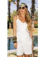Cora Canela | Blusa Linho c/ Elastano Off White