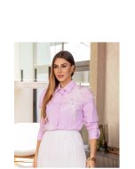 Imperio By Titanium | Camisa de Tricoline Listrado Rosa