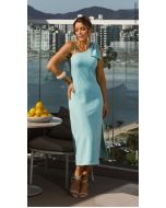 Cora Canela | Vestido Alfaiataria Azul Piscina
