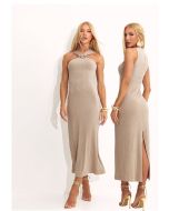 Lily Belle | Vestido Canelado de Viscose Castanho
