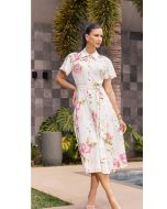 Imperio By Titanium | Vestido de Crepe Estampado Rosa