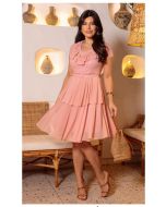 Dumene | Vestido Saia Dupla Godê Rosê