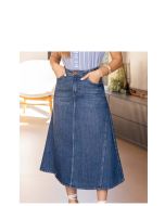 Imperio By Titanium | Saia Godê Jeans com Recorte