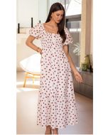 Imperio By Titanium | Vestido Detricoline com Poá Vermelho