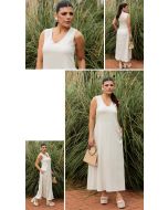 Dumene | Vestido Regatão Linho Gelo