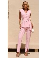 Cora Canela | Calça Alfaiataria Pesada Rosa