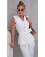 Cora Canela | Colete Alfaitaria Pesada Off White