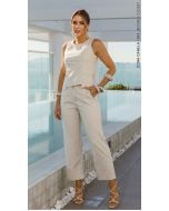 Cora Canela | Calça Sarja Tencel Aveia