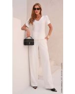 Cora Canela | Calça Viscose Dubai Off White