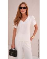 Cora Canela | Blusa Viscose Dubai Off White