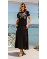 Cora Canela | T-shirt Malha Piquet Preto