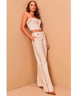 Luleg | Calça sarja com detalhes vivos