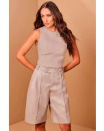 Luleg | Blusa curta em leather fake luleg