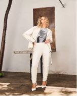 Luleg | Calca skinny basic leather fake Offwhite