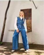 Luleg | Macacao jeans longo com faixa