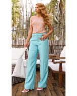 Cora Canela | Calça Viscose Dubai Azul