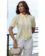 Cora Canela | Camisa Cambraia Amarelo