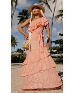 Cora Canela | Vestido Devore Kite Pêssego