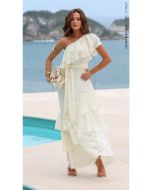 Cora Canela | Vestido Devore Kite Champagne