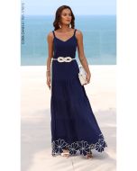 Cora Canela | Vestido Viscolinho Marinho