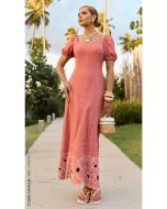 cora Canela | Vestido Linho Goiaba