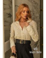Madri Belle | Camisa Rita em laise 3D Manteiga