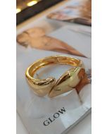 Glow | Bracelete Dourada curva com ponta dupla