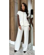 Maria Dubox | Conjunto de calça Margarida off white