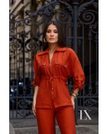 Luxo | Conjunto calça e blusa laranja